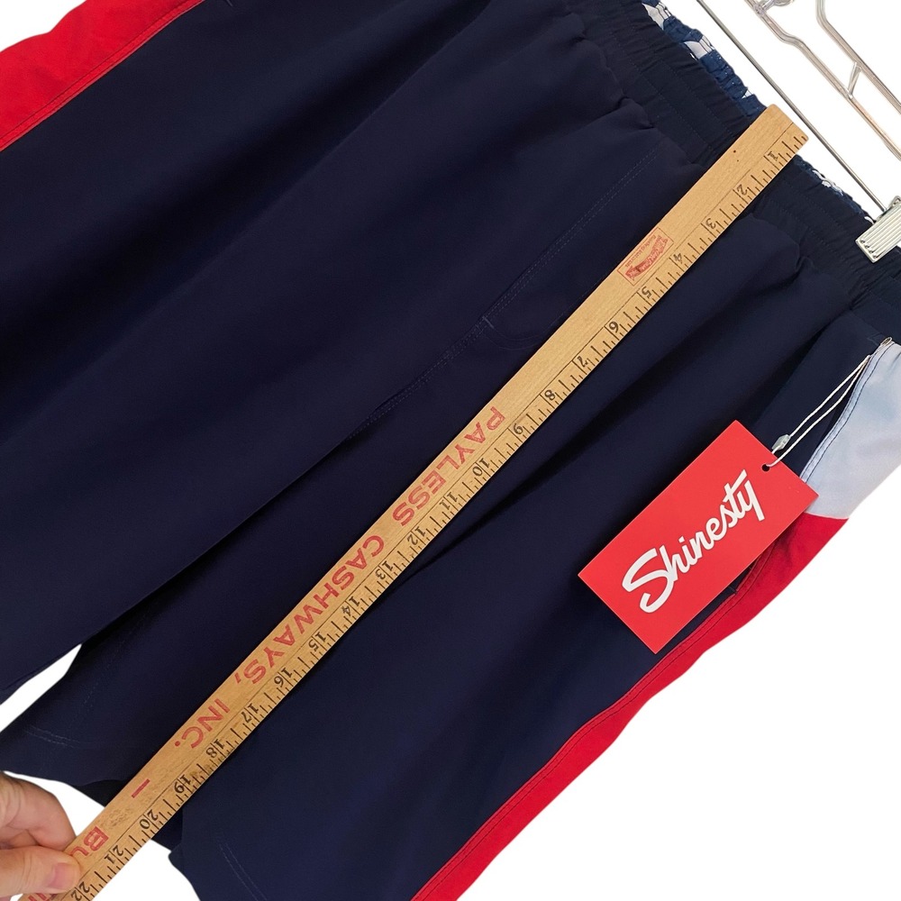 Shinesty Double Duty American Flag Hammock Lined Shorts Navy Men 2XL NEW - Picture 14 of 14